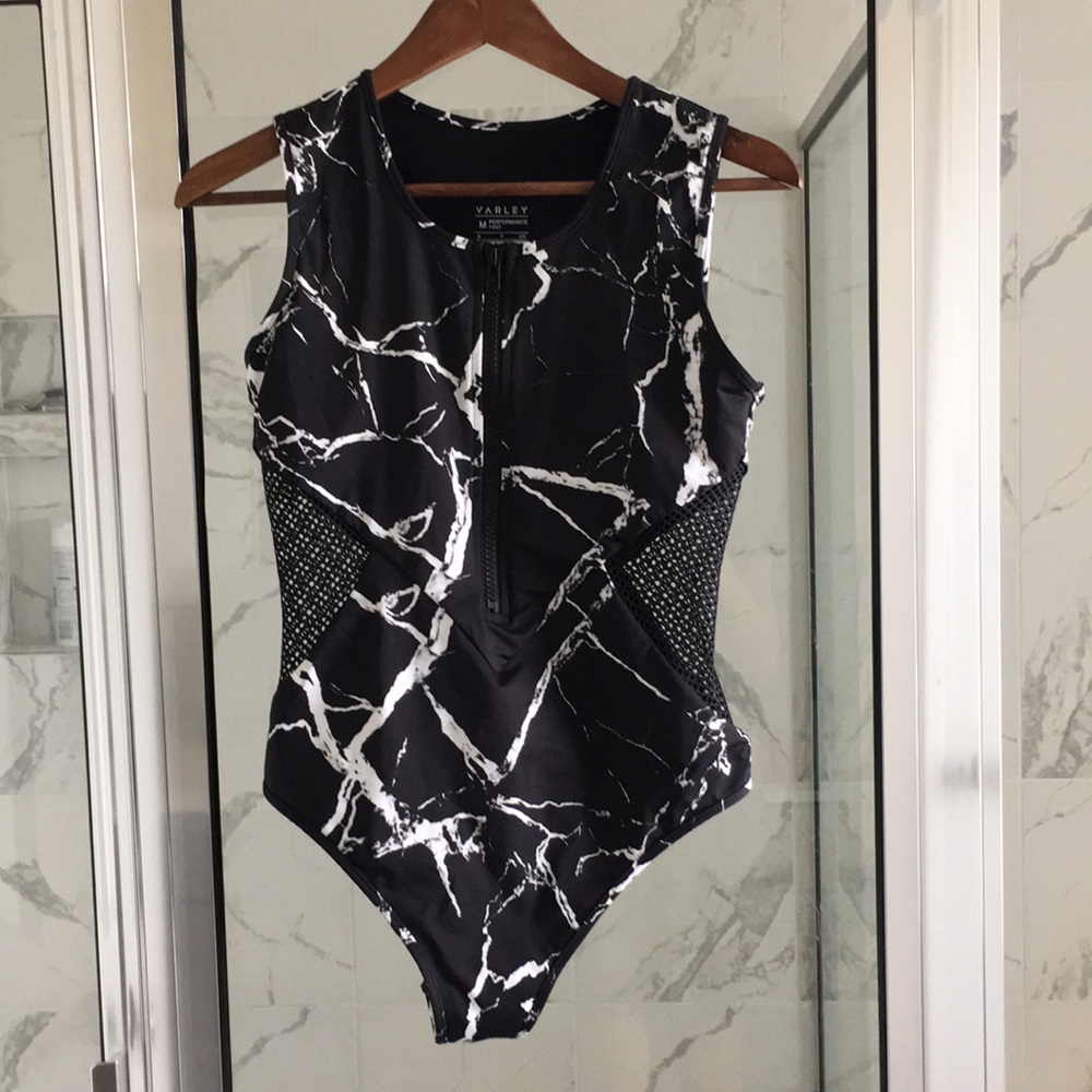 Varley Earldom Marble Print Swimsuit Bathing One - Picture 4 of 8